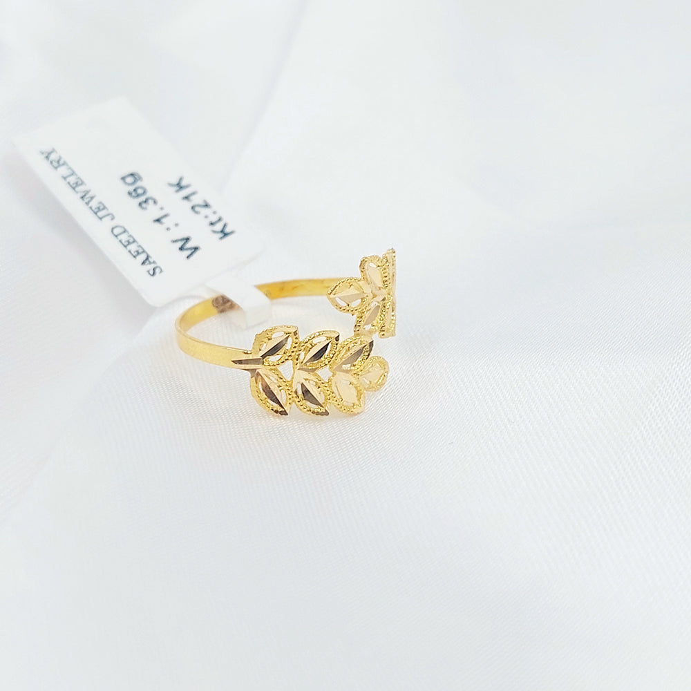 Leaf Ring Made of 21K Gold by Saeed Jewelry 