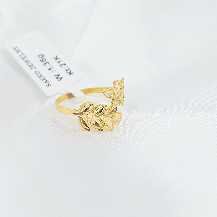 Leaf Ring Made of 21K Gold by Saeed Jewelry 