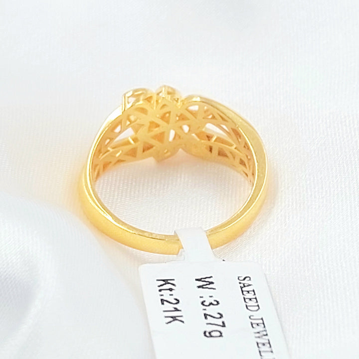 21K خاتم ورق الشجر-مجوهرات الشيخ سعيد-Saeed Jewelry 