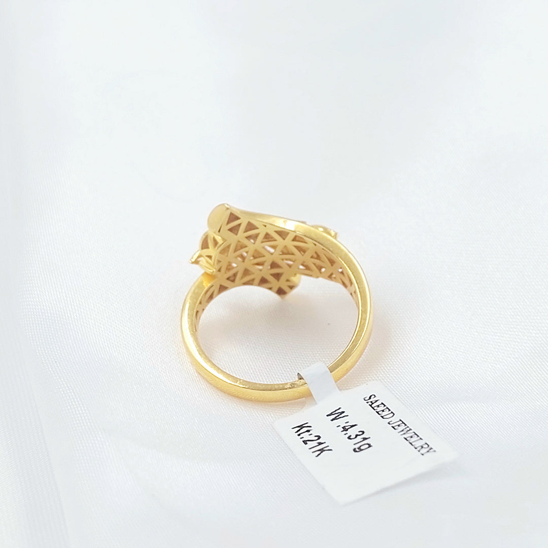 21K خاتم ورق الشجر-مجوهرات الشيخ سعيد-Saeed Jewelry 