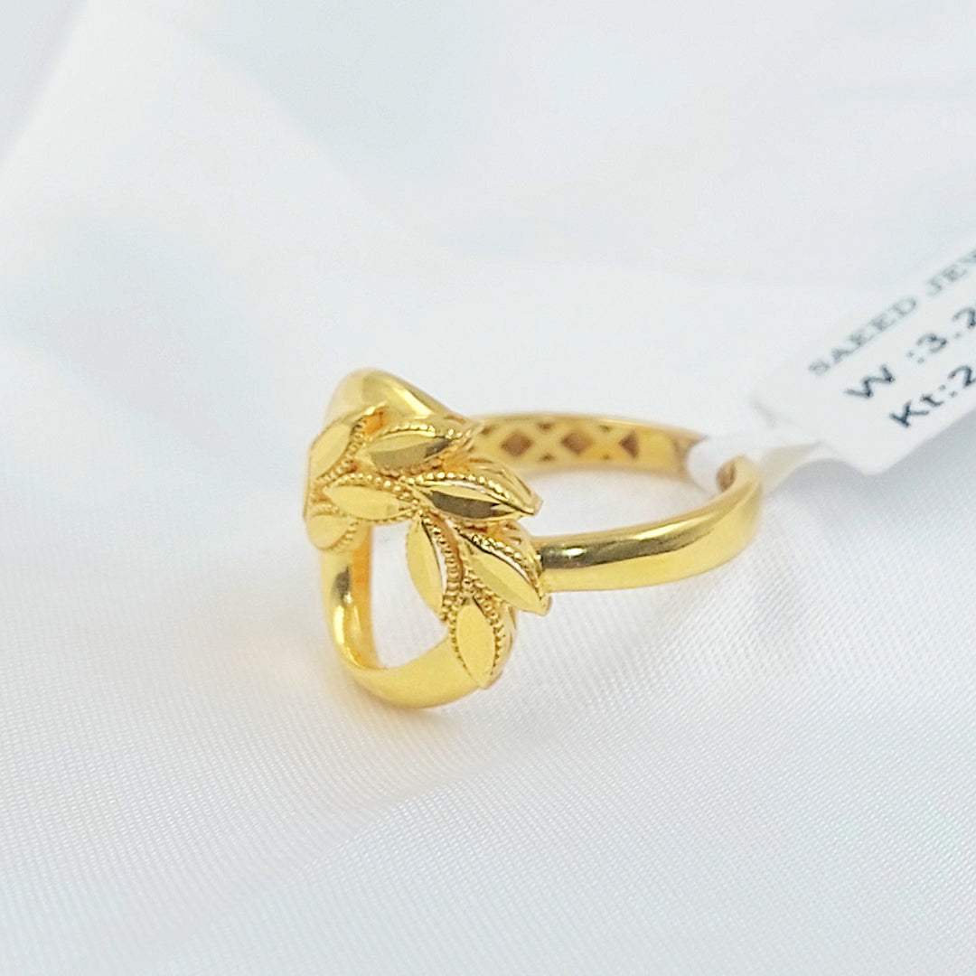 Leaf Ring Made of 21K Gold by Saeed Jewelry 