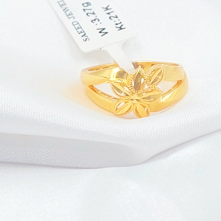 21K خاتم ورق الشجر-مجوهرات الشيخ سعيد-Saeed Jewelry 