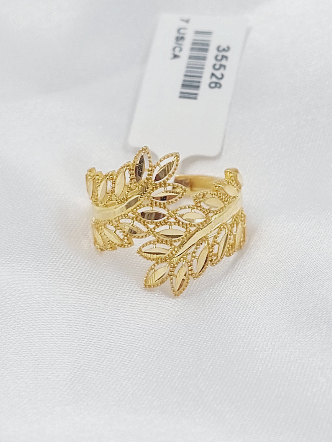 21K خاتم ورق الشجر-مجوهرات الشيخ سعيد-Saeed Jewelry 