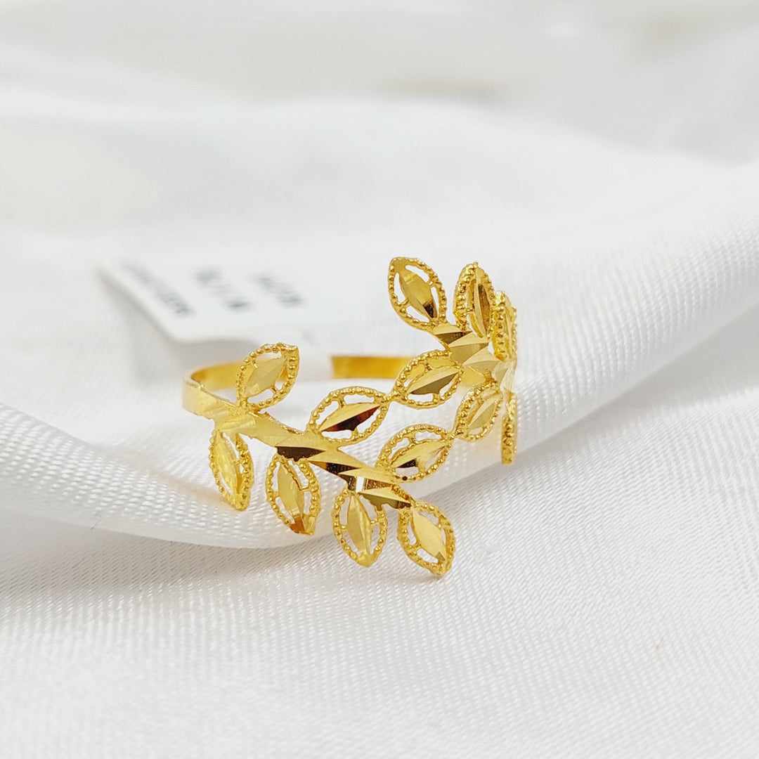 21K خاتم ورق الشجر-مجوهرات الشيخ سعيد-Saeed Jewelry 