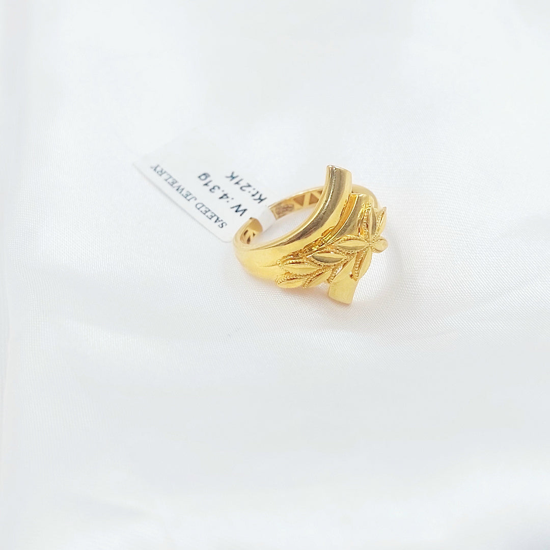 21K خاتم ورق الشجر-مجوهرات الشيخ سعيد-Saeed Jewelry 