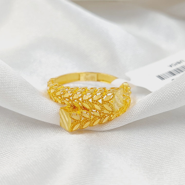 21K خاتم ورق الشجر-مجوهرات الشيخ سعيد-Saeed Jewelry 