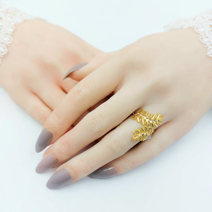 Leaf Ring Made of 21K Gold by Saeed Jewelry 