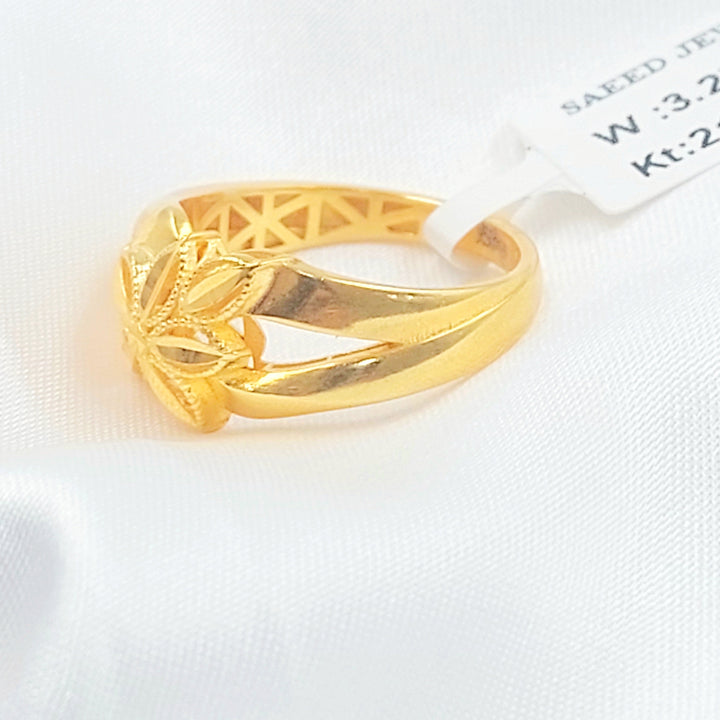 21K خاتم ورق الشجر-مجوهرات الشيخ سعيد-Saeed Jewelry 