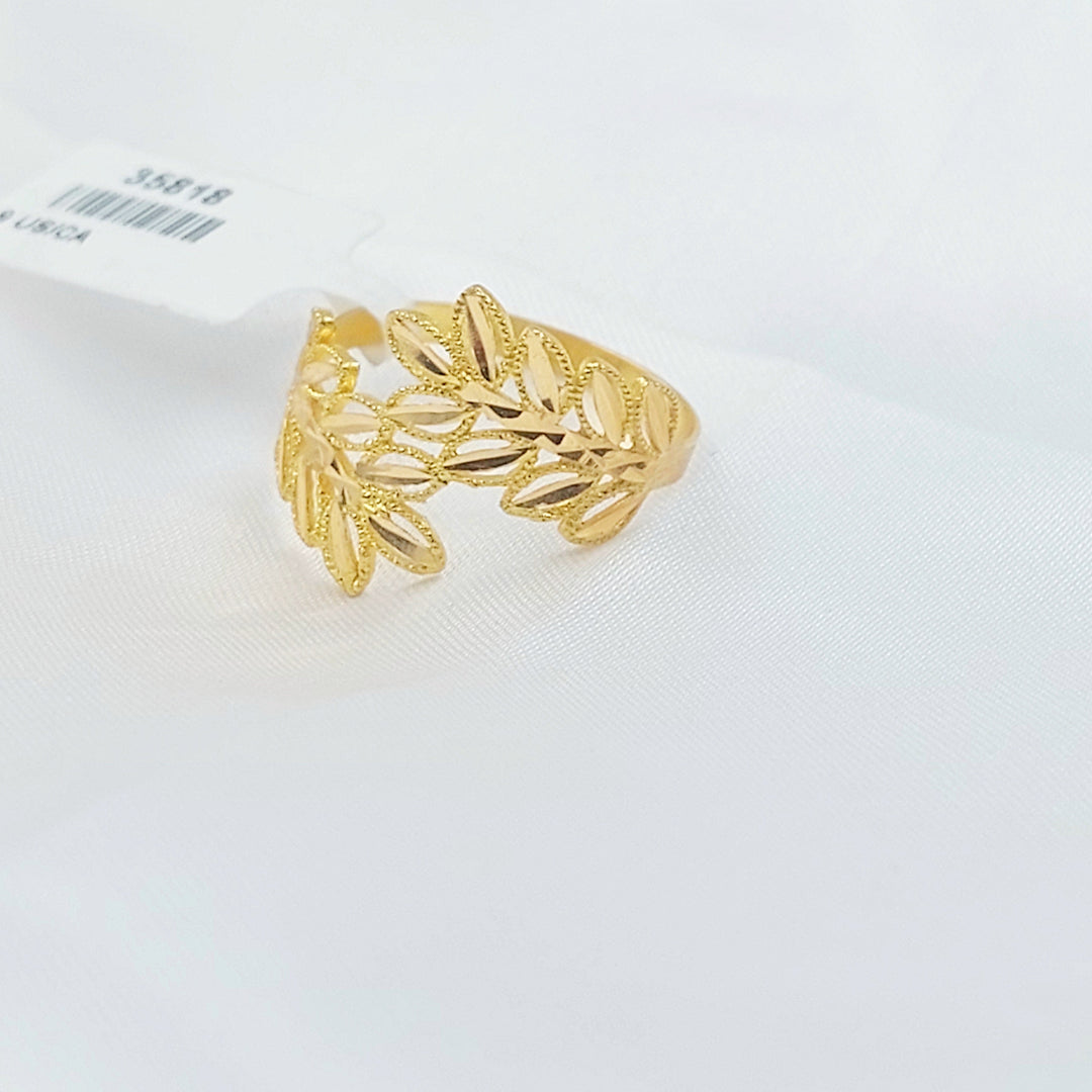 Leaf Ring Made of 21K Gold by Saeed Jewelry 
