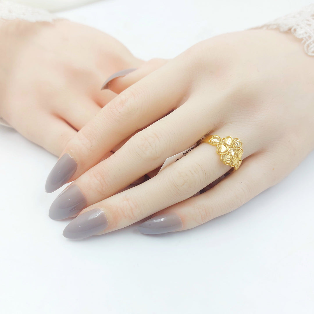 Leaf Rose Ring Made of 21K Gold by Saeed Jewelry 