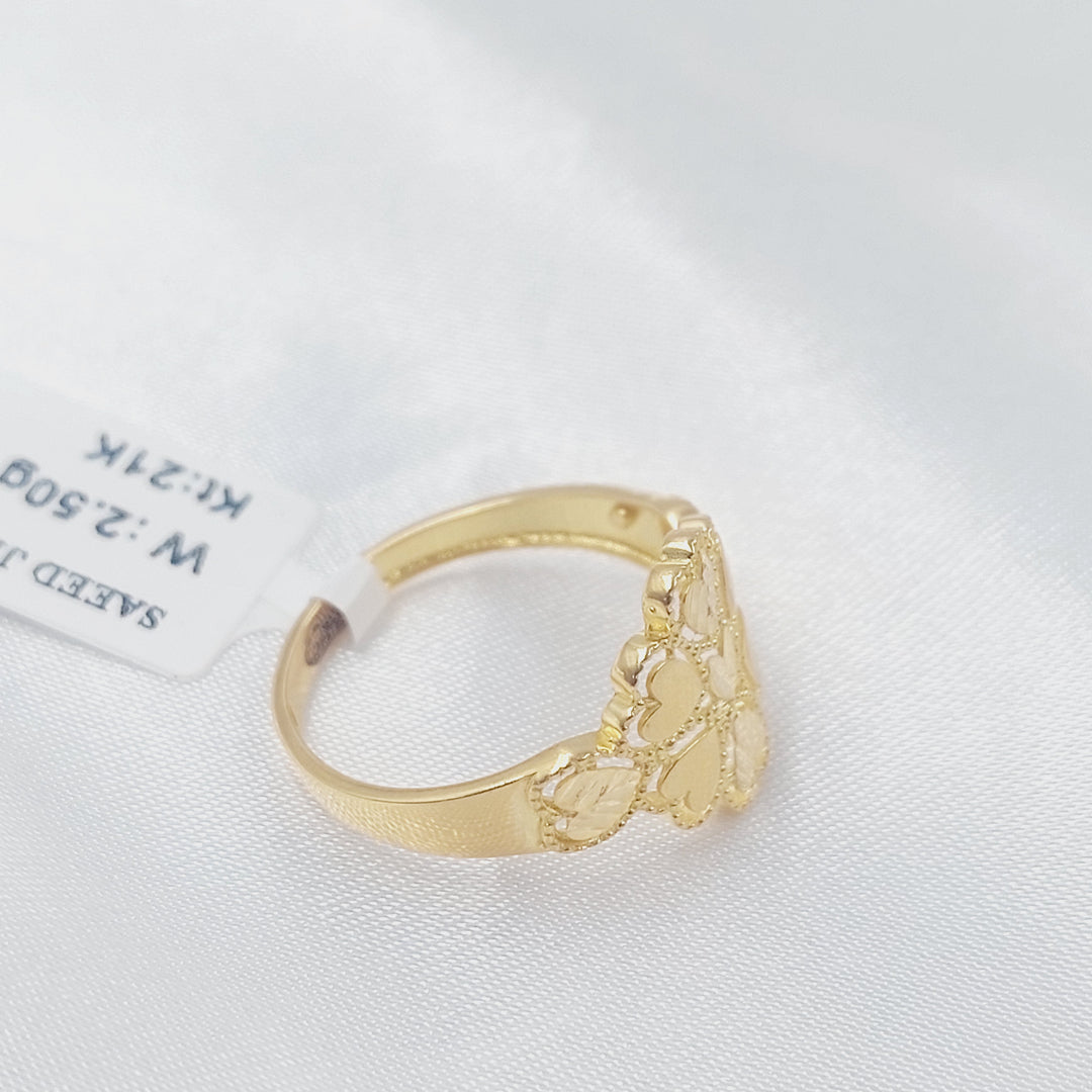 Leaf Rose Ring Made of 21K Gold by Saeed Jewelry 
