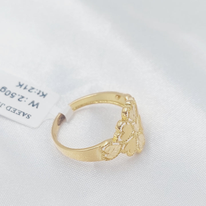 Leaf Rose Ring Made of 21K Gold by Saeed Jewelry 