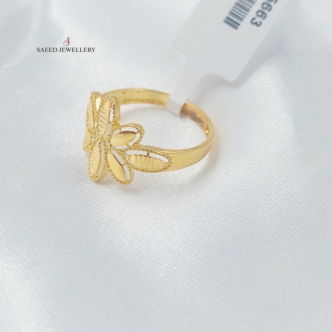Leaf Rose Ring Made of 21K Gold by Saeed Jewelry 