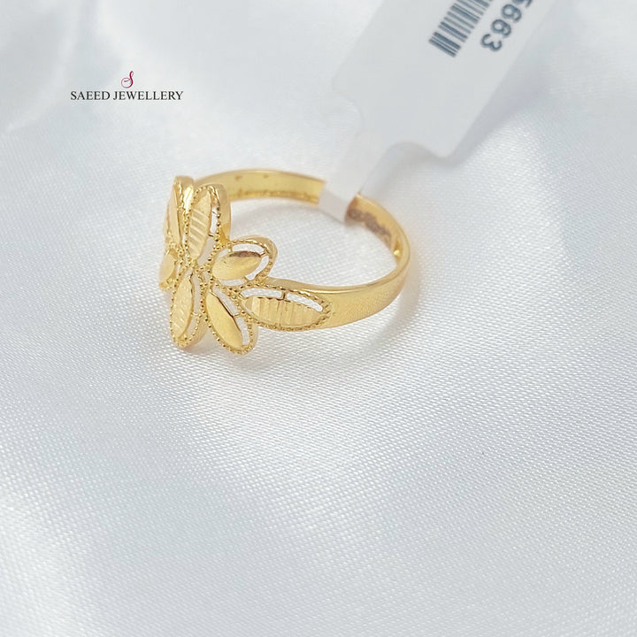 Leaf Rose Ring Made of 21K Gold by Saeed Jewelry 