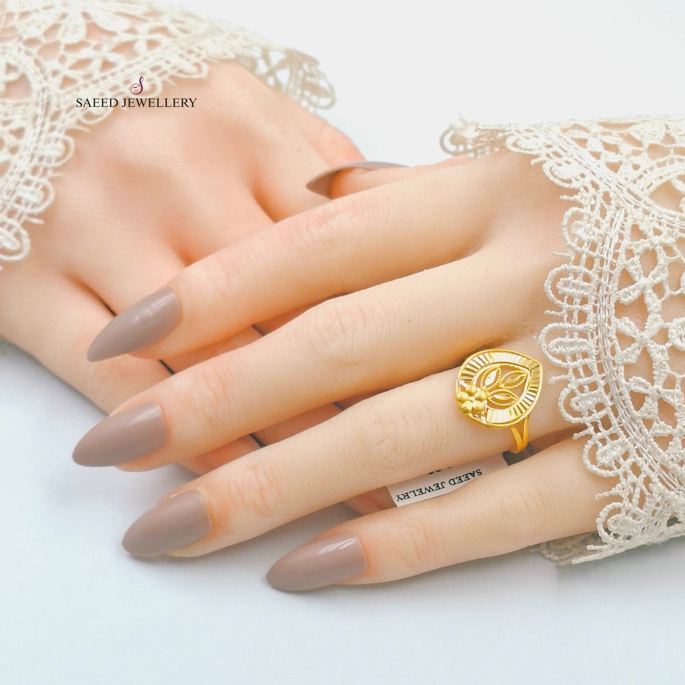 Leaf Turkish Ring Made of 21K Gold by Saeed Jewelry 