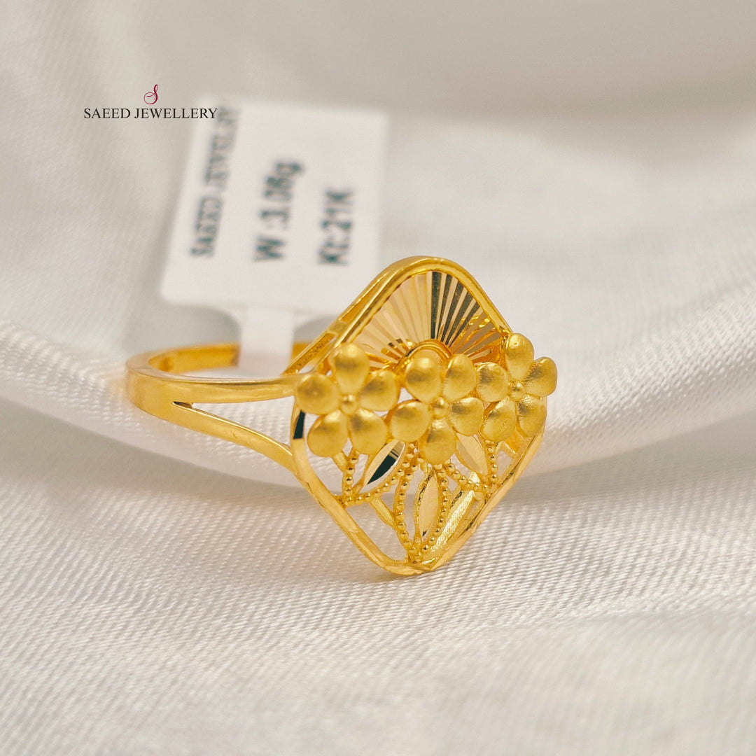 Leaf Turkish Ring Made of 21K Gold by Saeed Jewelry 