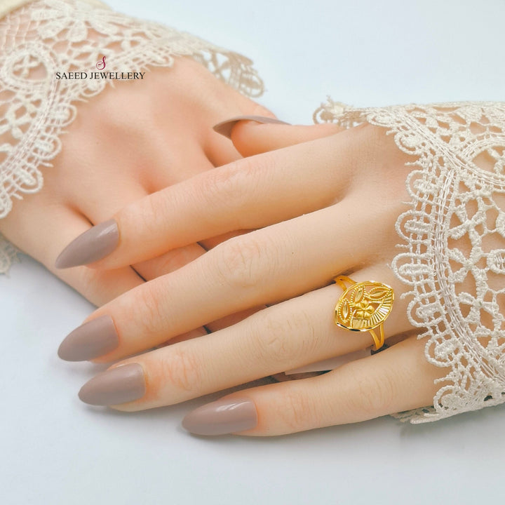 Leaf Turkish Ring Made of 21K Gold by Saeed Jewelry 