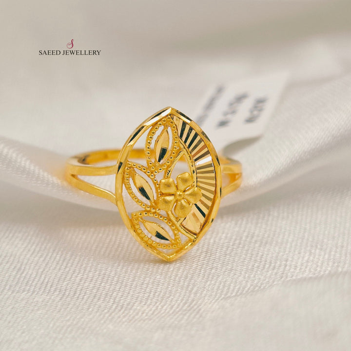 Leaf Turkish Ring Made of 21K Gold by Saeed Jewelry 