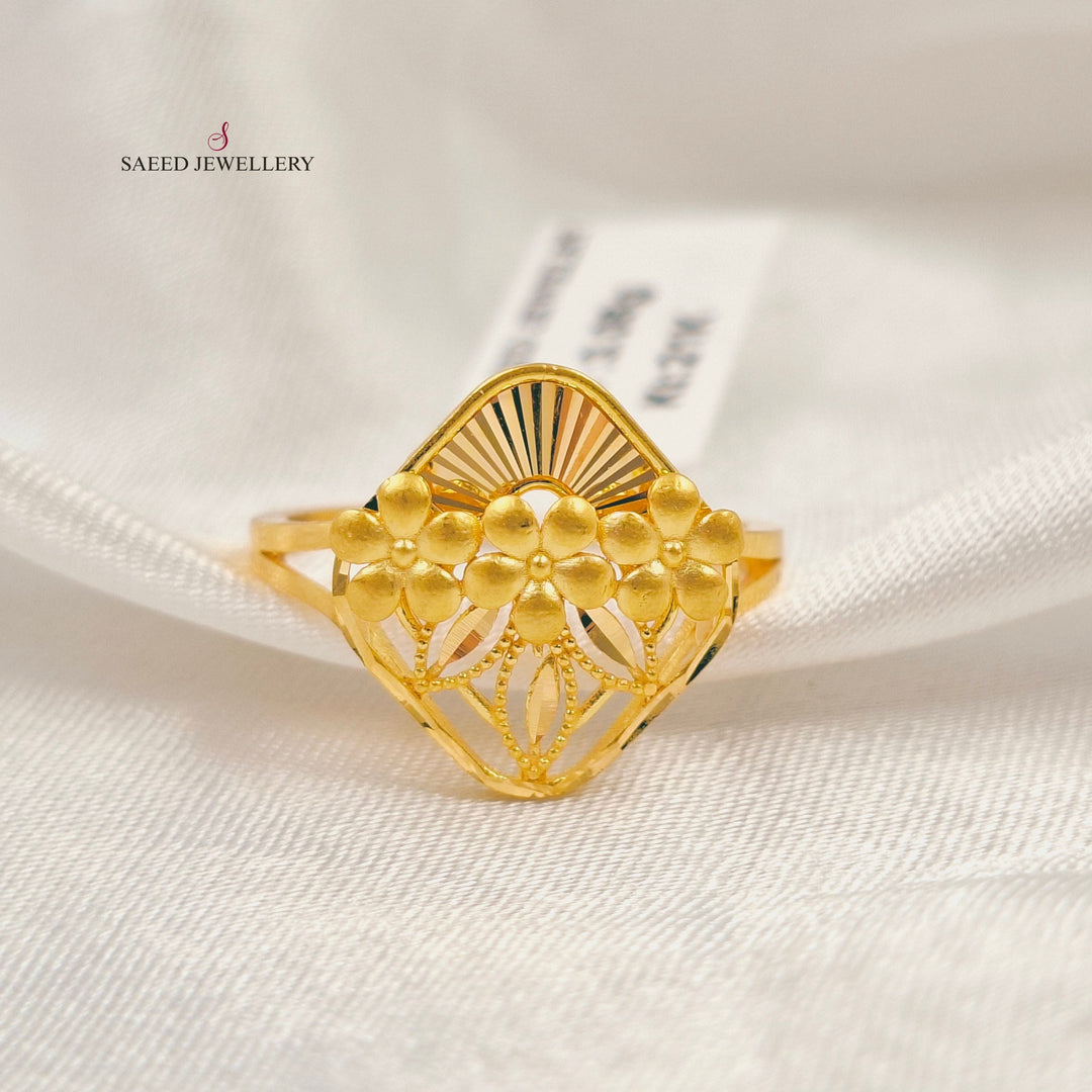 Leaf Turkish Ring Made of 21K Gold by Saeed Jewelry 