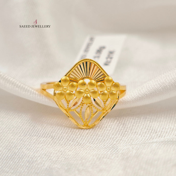Leaf Turkish Ring Made of 21K Gold by Saeed Jewelry 