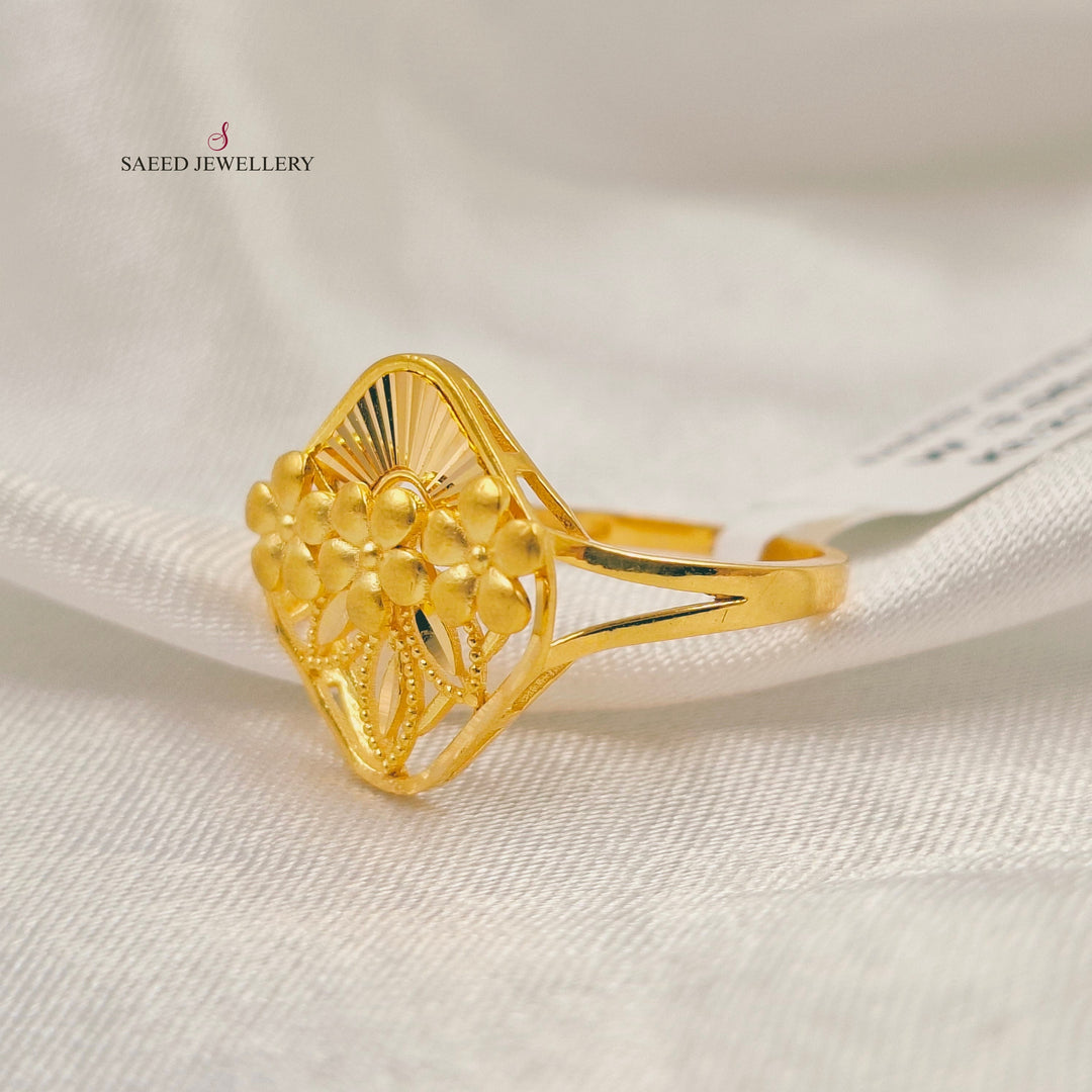 Leaf Turkish Ring Made of 21K Gold by Saeed Jewelry 
