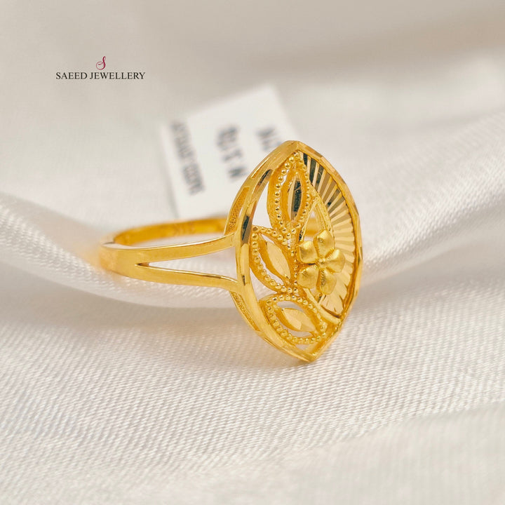 Leaf Turkish Ring Made of 21K Gold by Saeed Jewelry 