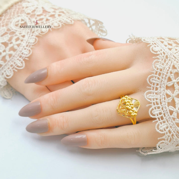 Leaf Turkish Ring Made of 21K Gold by Saeed Jewelry 