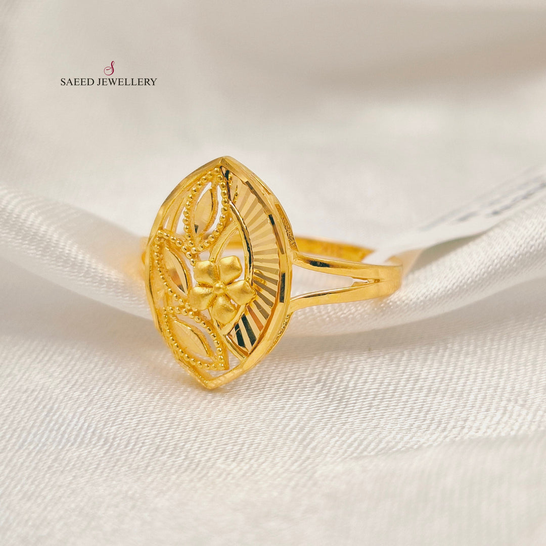 Leaf Turkish Ring Made of 21K Gold by Saeed Jewelry 