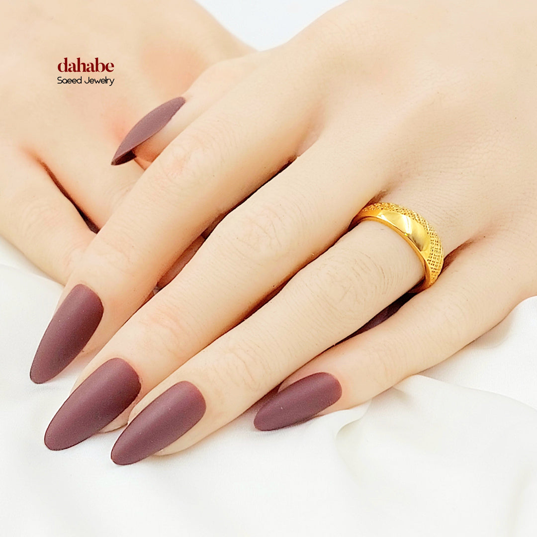 Light Plain Ring Made of 21K Gold by Saeed Jewelry 