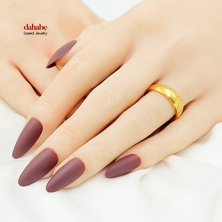 Light Plain Ring Made of 21K Gold by Saeed Jewelry 