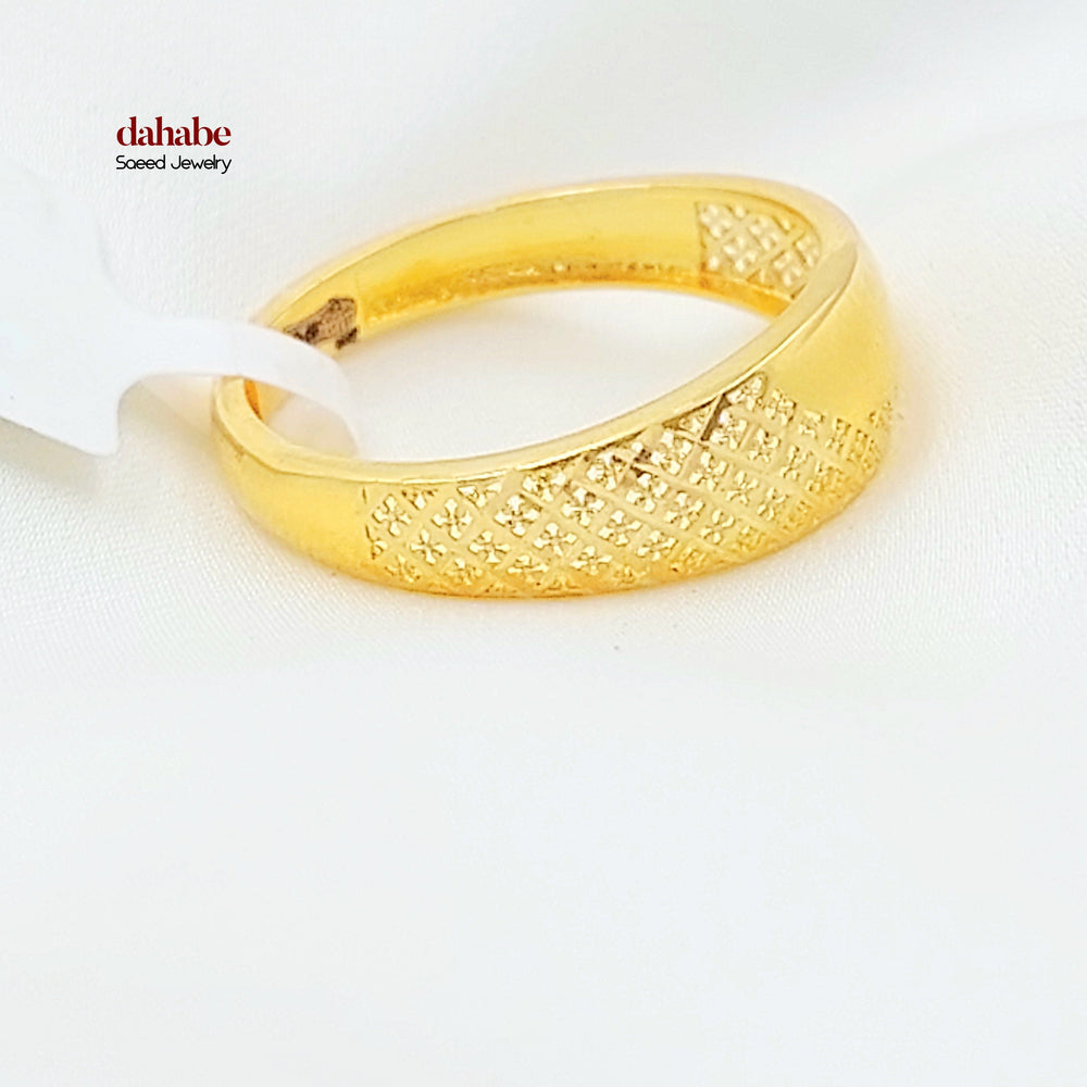 Light Plain Ring Made of 21K Gold by Saeed Jewelry 