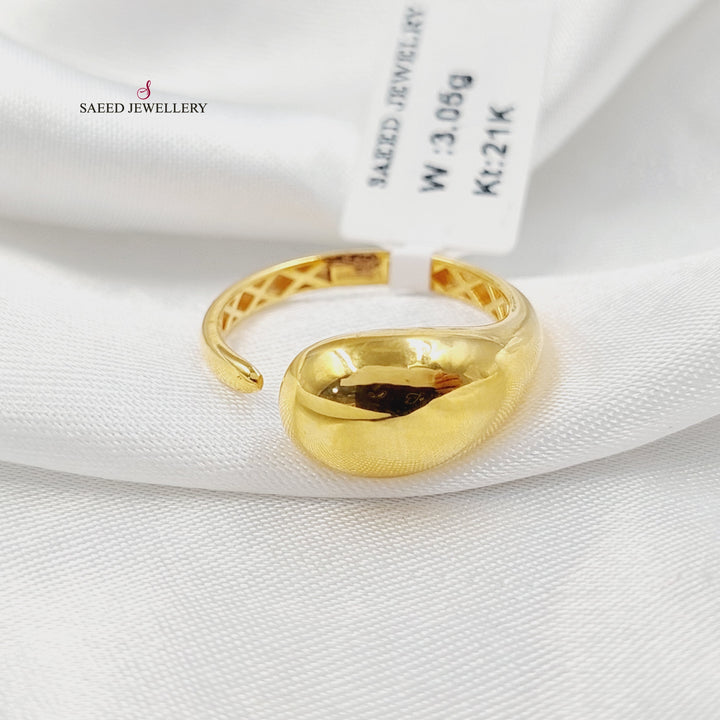 21K خاتم لوزة ناعم-مجوهرات الشيخ سعيد-Saeed Jewelry 