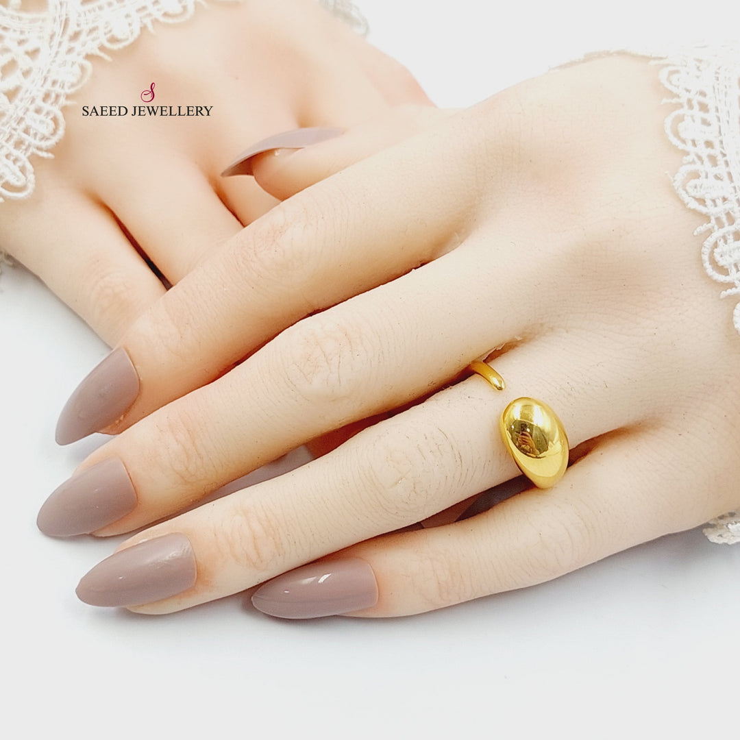 Light Almond Ring Made of 21K Gold by Saeed Jewelry 