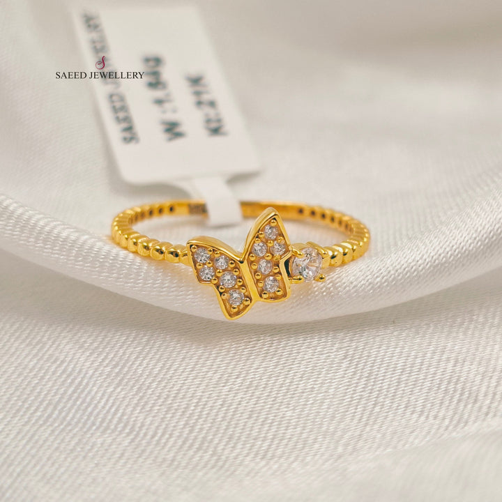 Light Butterfly Ring Made of 21K Gold by Saeed Jewelry 