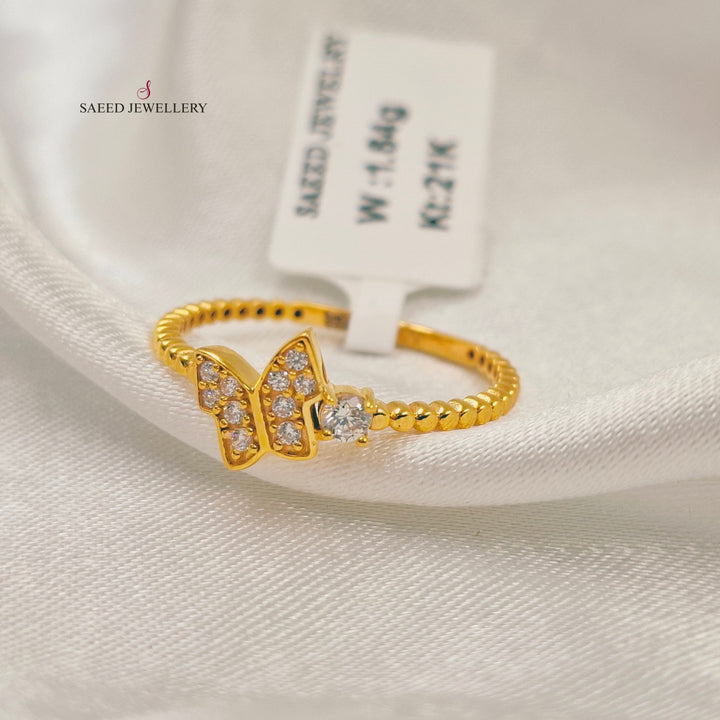 Light Butterfly Ring Made of 21K Gold by Saeed Jewelry 