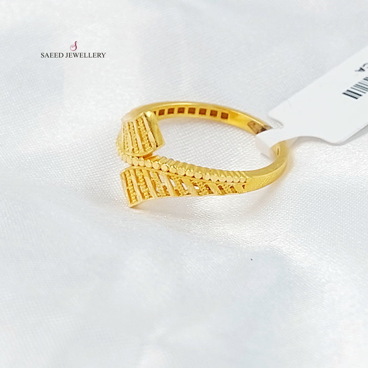Light Engraved Ring Made of 21K Gold by Saeed Jewelry 