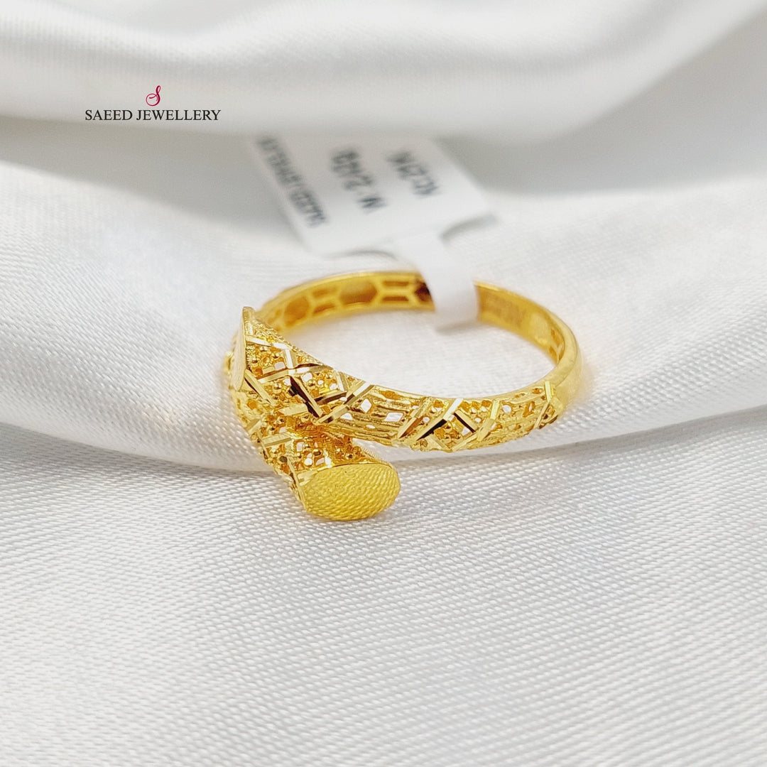 21K خاتم نقش ناعم-مجوهرات الشيخ سعيد-Saeed Jewelry 