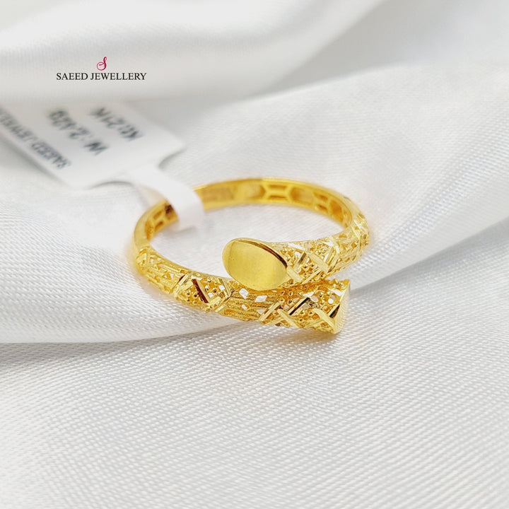 21K خاتم نقش ناعم-مجوهرات الشيخ سعيد-Saeed Jewelry 