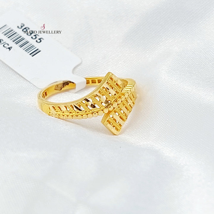 Light Engraved Ring Made of 21K Gold by Saeed Jewelry 