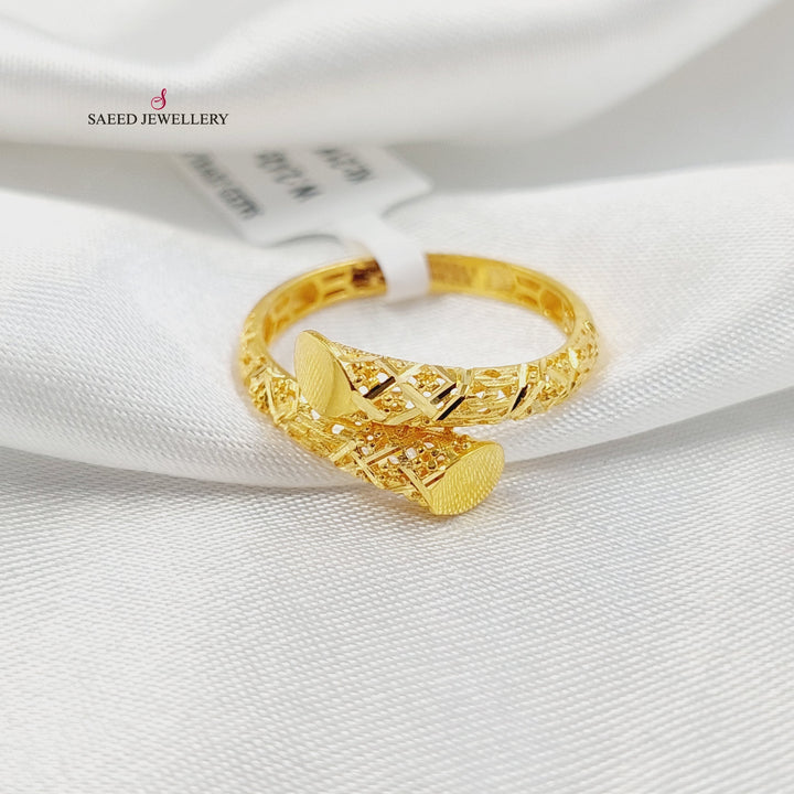 21K خاتم نقش ناعم-مجوهرات الشيخ سعيد-Saeed Jewelry 