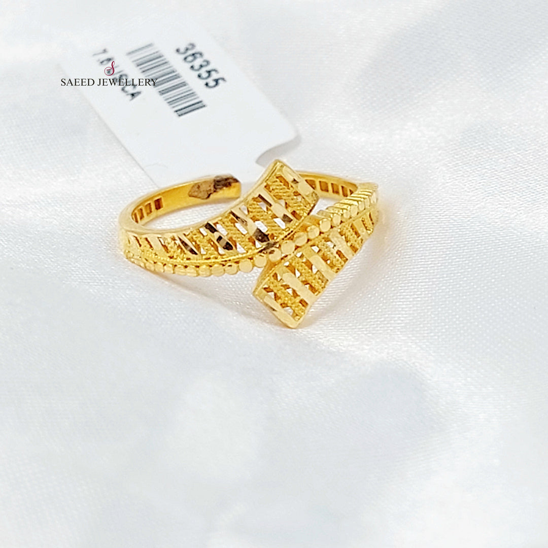 Light Engraved Ring Made of 21K Gold by Saeed Jewelry 