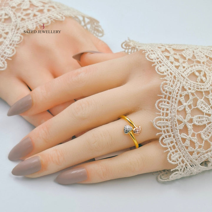 Light Heart Ring Made of 21K Gold by Saeed Jewelry 
