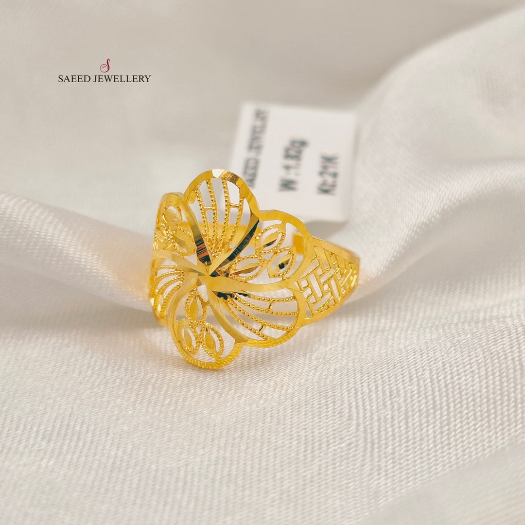 Light Kuwaiti Ring Made of 21K Gold by Saeed Jewelry 