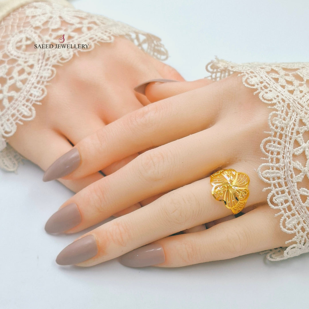 Light Kuwaiti Ring Made of 21K Gold by Saeed Jewelry 