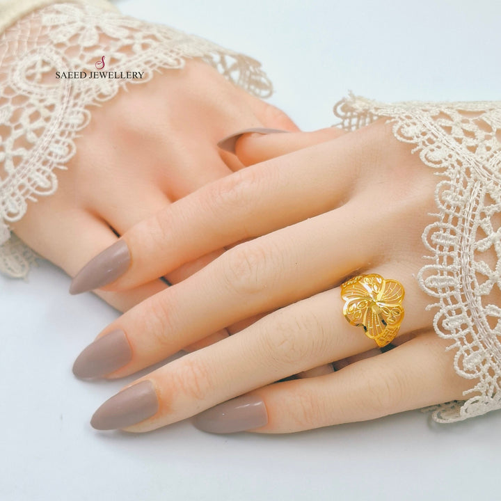 Light Kuwaiti Ring Made of 21K Gold by Saeed Jewelry 