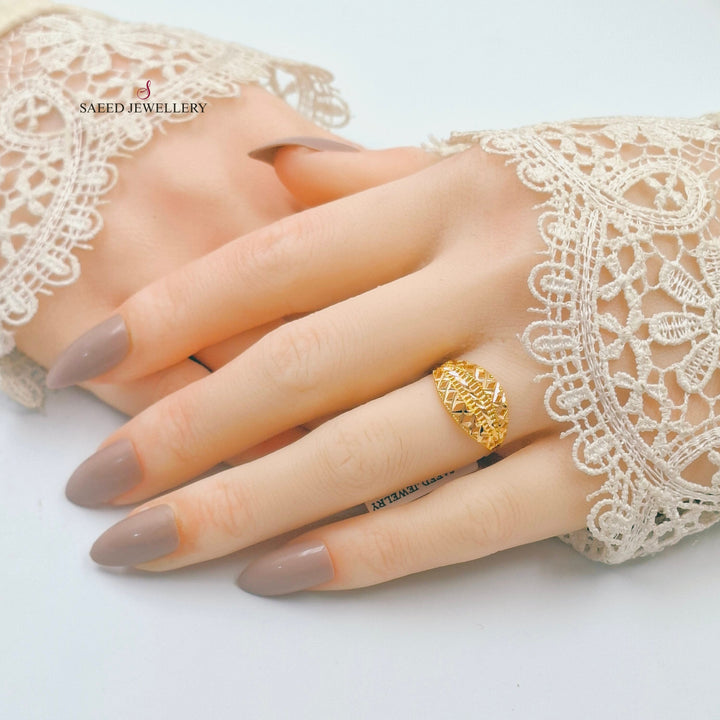 Light Kuwaiti Ring Made of 21K Gold by Saeed Jewelry 