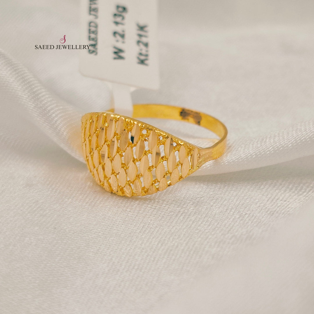 Light Kuwaiti Ring Made of 21K Gold by Saeed Jewelry 