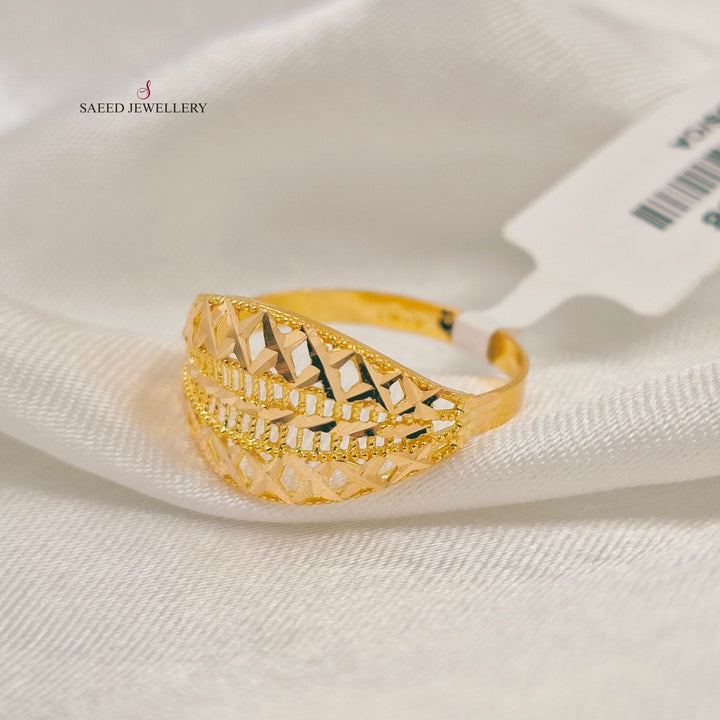 Light Kuwaiti Ring Made of 21K Gold by Saeed Jewelry 