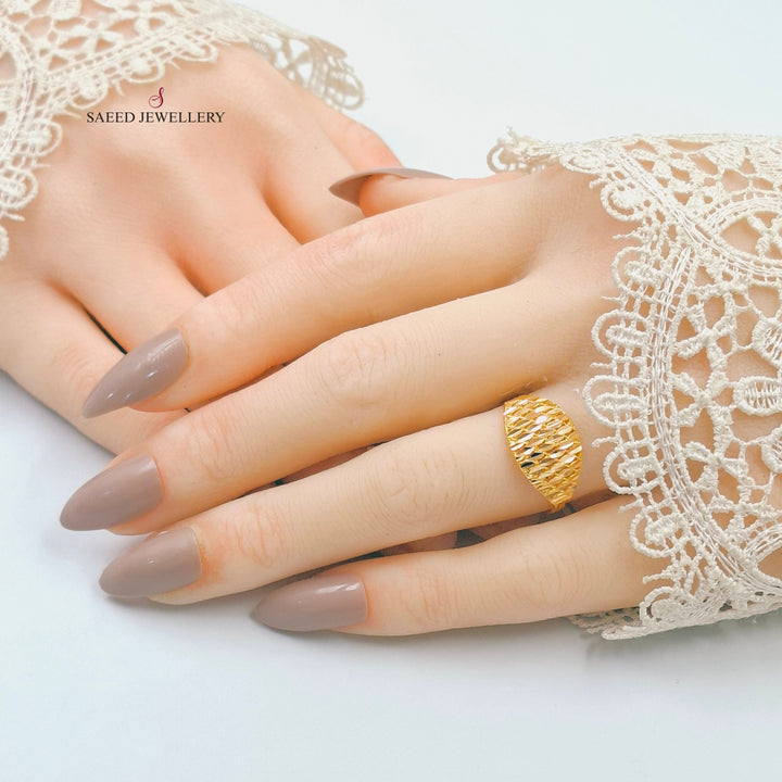 Light Kuwaiti Ring Made of 21K Gold by Saeed Jewelry 