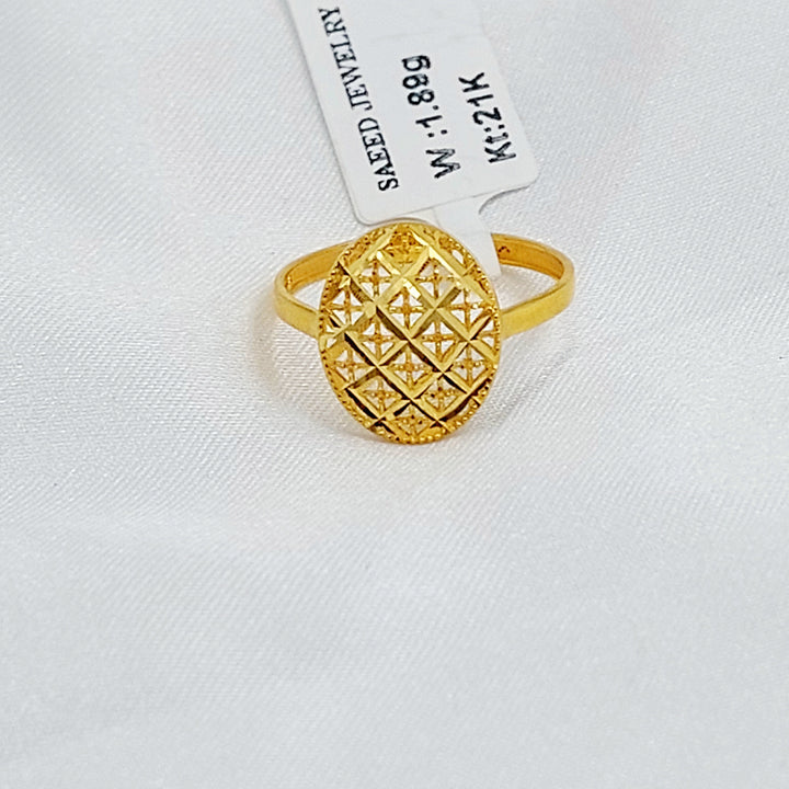Light Oval Ring Made of 21K Gold by Saeed Jewelry 